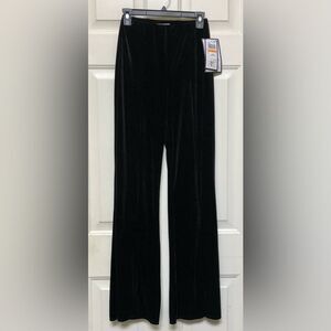 ALEX & SOPHIA WOMENS PANTS BLACK VELVET SIZE SMALL FLARED Y2K PULLON 104